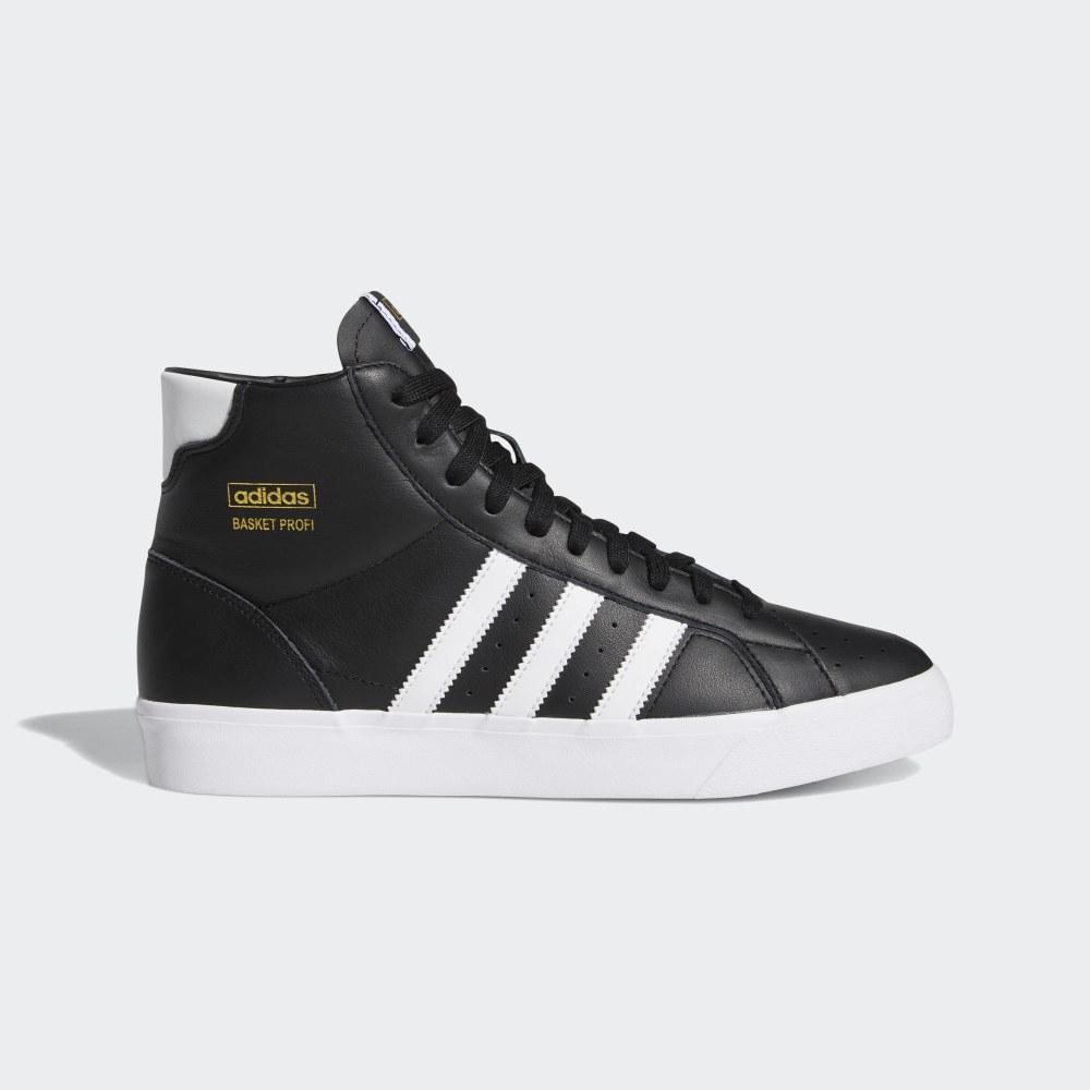 Adidas Men's Basket Profi Originals Shoes Black/White/Gold Metal Ireland FW3109